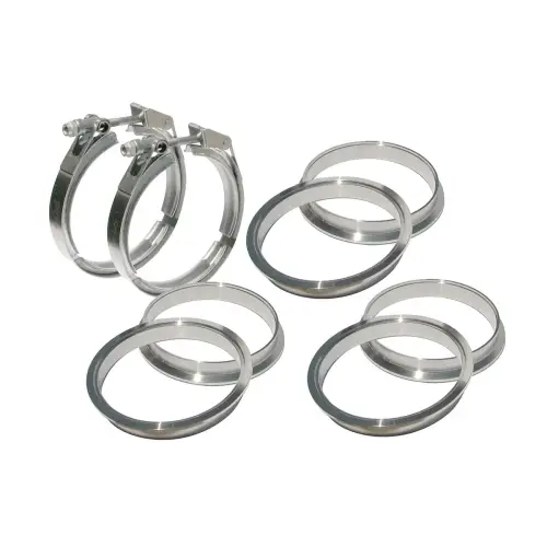 Pacific Performance Engineering - 517150008 | PPE Performance QR 304 Stainless Steel V-Band - 8 Piece Set (2C 3M 3F) | 5.00 Inch Dimensions