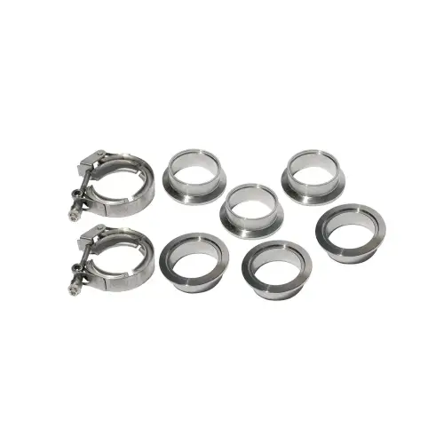 Pacific Performance Engineering - 517217508 | PPE Performance QR 304 Stainless Steel Clamps - Aluminum Flanges - 8 Piece Set (2C 3M 3F) | 1.75 Inch Dimensions
