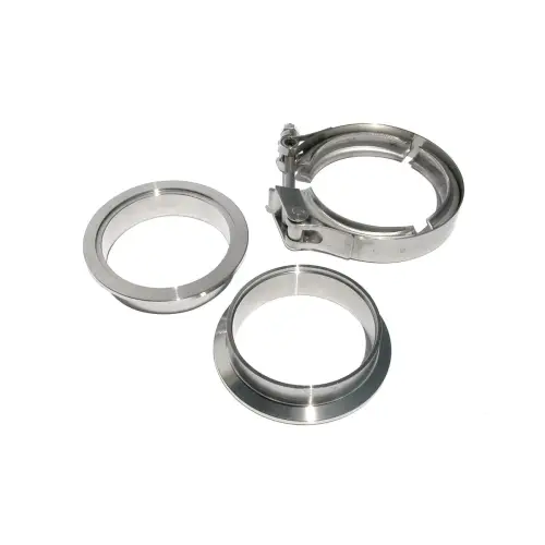 Pacific Performance Engineering - 517227503 | PPE Performance QR 304 Stainless Steel Clamps - Aluminum Flanges - 3 Piece Set (1C 1M 1F) | 2.75 Inch Dimensions