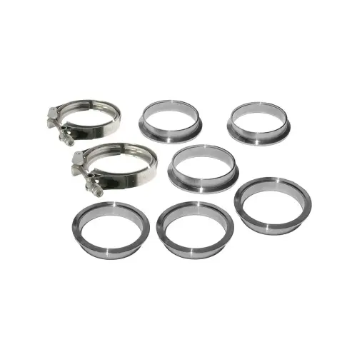 Pacific Performance Engineering - 517240008 | PPE Performance QR 304 Stainless Steel Clamps - Aluminum Flanges - 8 Piece Set (2C 3M 3F) | 4.00 Inch Dimensions