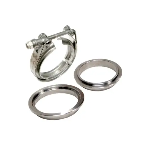 Pacific Performance Engineering - 517340003 | PPE Performance Standard 304 Stainless Steel V-Band - 3 piece Set (1C 1M 1F) | 4.00 Inch Dimensions