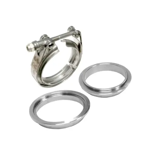 Pacific Performance Engineering - 517440003 | PPE Performance Standard 304 Stainless Steel Clamps - Aluminum Flanges - 3 piece Set (1C 1M 1F) | 4.00 Inch Dimensions