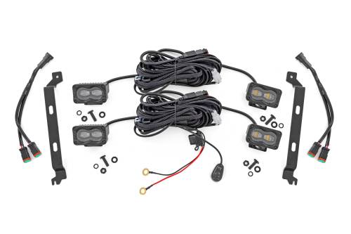 Rough Country - 72120 | Rough Country LED Fog Light Kit Toyota Tacoma 2WD/4WD | Yellow SAE Fog Light Series