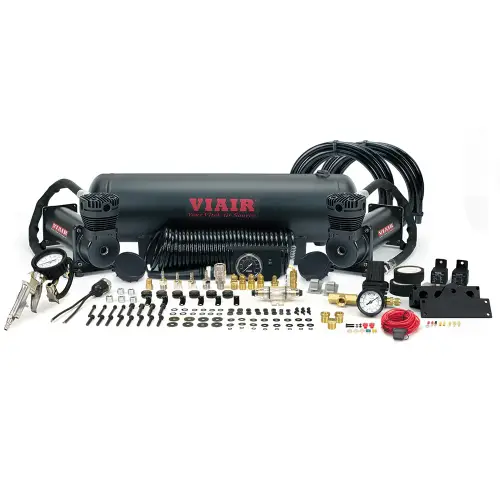 VIAIR - 20022 | VIAIR Dual 480C Onboard Air System, 200 PSI, 3.53 CFM, 40 Amp, 12V, 2.5 Gallon Tank | Stealth Black