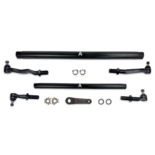 Apex Chassis - KIT380P-BLK | Apex Chassis ProLock Steering Kit For Dodge Ram 2500/3500 4WD | Anodized Black Aluminum, Y-Link Upgrade To T-Link - Includes Mopar Pitman Arm
