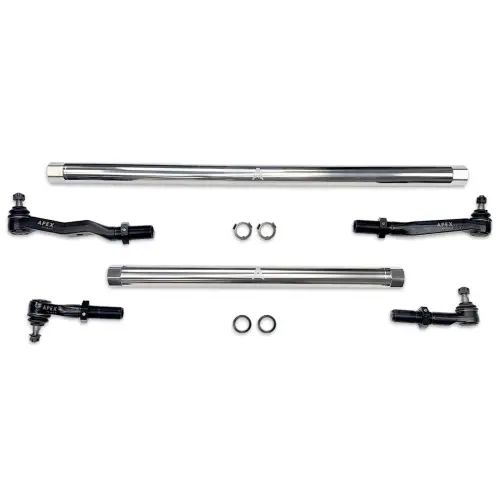 Apex Chassis - KIT380P-POL | Apex Chassis ProLock Steering Kit For Dodge Ram 2500/3500 4WD | Polished Aluminum, T-Link Replacement Kit - NO Pitman Arm