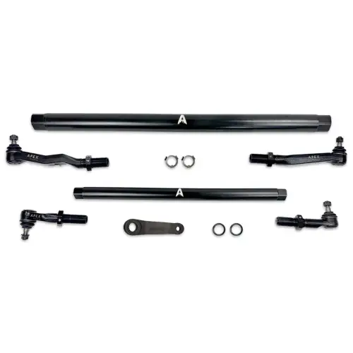 Apex Chassis - KIT380P-STL | Apex Chassis ProLock Steering Kit For Dodge Ram 2500/3500 4WD | Black Powder Coated Steel, Y-Link Upgrade To T-Link - Includes Mopar Pitman Arm