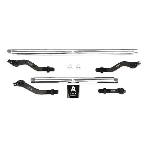 Apex Chassis - KIT600NF-C72 | Apex Chassis 2.5 TON Tie Rod & Drag Link Assembly, For Axle Upgrade Options Only For Jeep JL/JT | Polished Aluminum, Currie 72.5 Inch, No Flip Kit