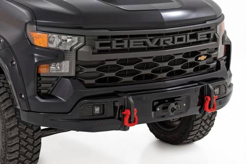 Rough Country - 13007-GBA | Rough Country FXS Front Bumper For Chevrolet Silverado 1500 2WD/4WD | GBA, Black Paint Code, With PRO12000S Winch