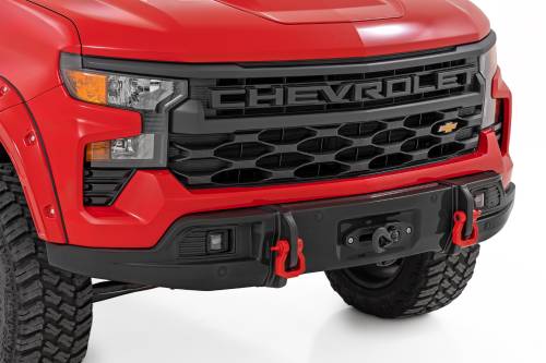 Rough Country - 13007 | Rough Country FXS Front Bumper For Chevrolet Silverado 1500 2WD/4WD | Flat Black Paint Code, With PRO12000S Winch
