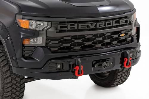 Rough Country - 13007-GB8 | Rough Country FXS Front Bumper For Chevrolet Silverado 1500 2WD/4WD | GB8, Mosaic Black Pearl Paint Code, With PRO12000S Winch