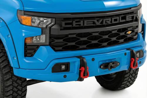 Rough Country - 13007-GLT | Rough Country FXS Front Bumper For Chevrolet Silverado 1500 2WD/4WD | GLT, Glacier Blue Paint Code, With PRO12000S Winch