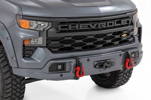 Rough Country - 13007-GXD | Rough Country FXS Front Bumper For Chevrolet Silverado 1500 2WD/4WD | GXD, Sterling Gray Metallic Paint Code, With PRO12000S Winch
