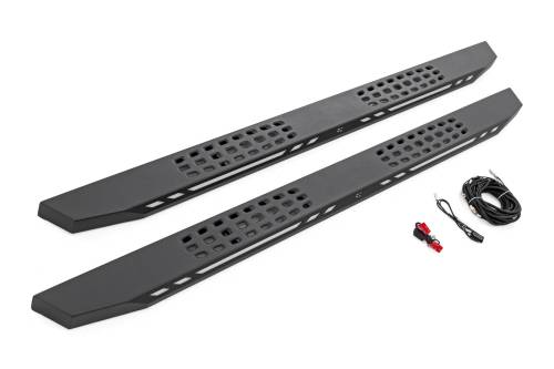 Rough Country - 57006 | Rough Country AC2 Running Boards, Amber/White, Crew Cab For Ram 1500 / 1500 TRX