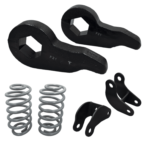 DJM Suspension - DJM2000-23 | DJM Suspension 2 Inch Front / 3 Inch Rear Lowering Kit for 2000-2006 Suburban, Tahoe, Yukon 2WD/4WD (Shocks Included)