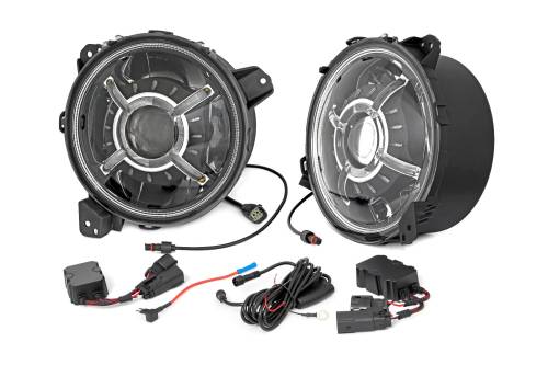 Rough Country - RCH5100 | Rough Country 9 Inch LED Headlights, DOT Approved For Jeep Gladiator JT / Wrangler JL