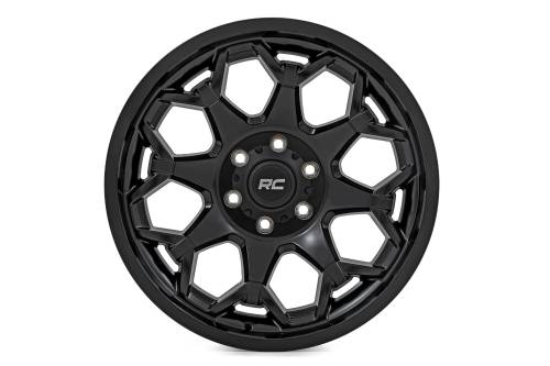 Rough Country - 80201813A | Rough Country 80 Series Wheel | One-Piece / Semi Gloss Black / 20x10 | 5x5 / -19mm