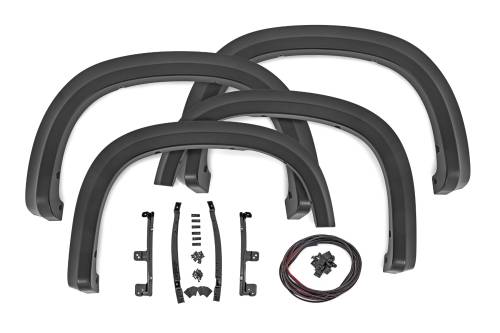 Rough Country - S-C12210-G42 | Rough Country Sport Fender Flares For Chevy Silverado 1500 2WD/4WD | White Sands