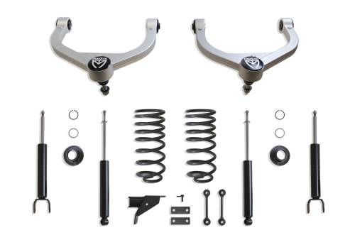 MaxTrac Suspension - K332724A | MaxTrac 2 Inch Front / 4 Inch Rear Lowering Kit With Camber Correction Upper Arms For Ram 15000 2WD/4WD 6 Lug Only