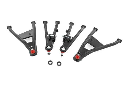 Rough Country - 92093BLK | Rough Country Aluminum Control Arms, High Clearance, With 2 Inch Forward Offset For Honda Pioneer 1000-6