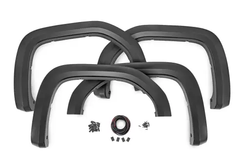Rough Country - S-G11911-G42 | Rough Country Sport Fender Flares For GMC Sierra 1500 | Coastal Dune