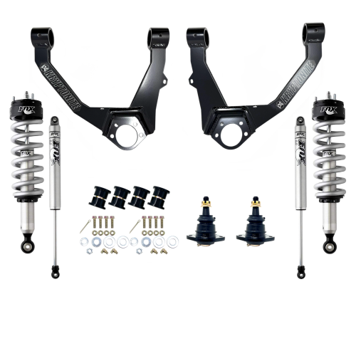 Kryptonite - KR13STAGE3FOX | Kryptonite Stage 3 Leveling Kit w/ Fox Shocks (2014-2018 Silverado, Sierra 1500 | 2014-2018 Suburban, Tahoe, Yukon with OE Cast Aluminum or Stamped Steel Arms)