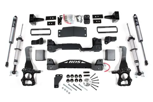 BDS Suspension - BDS1304FSR | BDS Suspension 6 Inch Lift Kit For Ford F-150 4WD | Fox 2.0 Strut | 3 Inch Lift Block Kit