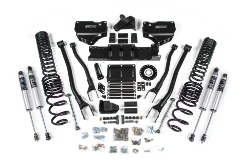 BDS Suspension - BDS2138PS | BDS Suspension 4 Inch Extended Travel 4-Link Lift Kit For Ram 2500 4WD Diesel | Coil Spring & Bump Stop Extension | Fox 2.5 Performance Series HTO Shocks