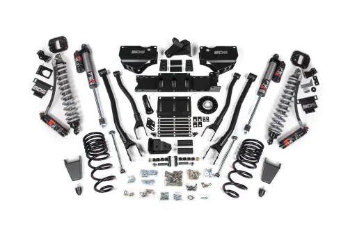 BDS Suspension - BDS2138PES | BDS Suspension 4 Inch Extended Travel 4-Link Lift Kit For Ram 2500 4WD Diesel | Coilover & Rubber Bump Stop | Fox 2.5 Performance Elite Shocks