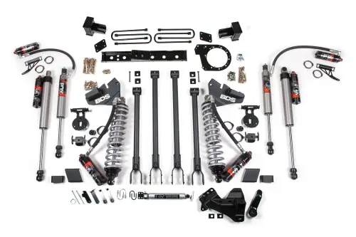 BDS Suspension - BDS1987FPE | BDS Suspension 6 Inch Lift Kit 4-Link Fox 2.5 Performance Elite Coil-Over Conversion For Ford F-350 Super Duty DRW 4WD | Diesel | Fox 2.5 Performance Elite Shocks