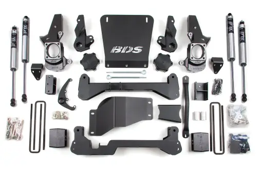 BDS Suspension - BDS189FS | BDS Suspension 7 Inch Lift Kit For Chevrolet Silverado / GMC Sierra 2500HD / 3500HD 4WD | Rear 5 Inch Lift Block Kit | Standard Track Knuckle | Fox 2.0 Performance Series Shocks