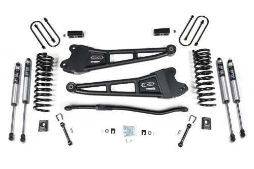 BDS Suspension - BDS2149FS | BDS Suspension 3 Inch Lift Kit With Radius Arm For Ram 3500 4WD Diesel | Coil Spring / Bump Stop Extension | Rear 2 Inch Lift Block Kit With Overload | Fox 2.0 Performance Series Shocks