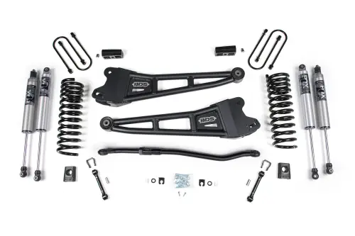 BDS Suspension - BDS2149PS | BDS Suspension 3 Inch Lift Kit With Radius Arm For Ram 3500 4WD Diesel | Coil Spring / Bump Stop Extension | Rear 2 Inch Lift Block Kit With Overload | Fox 2.5 Performance Series HTO Shocks