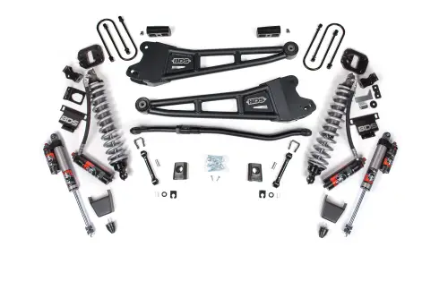 BDS Suspension - BDS2149PES | BDS Suspension 3 Inch Lift Kit With Radius Arm For Ram 3500 4WD Diesel | Coilover / Rubber Bump Stop | Rear 2 Inch Lift Block Kit With Overload | Fox 2.5 Performance Elite Shocks