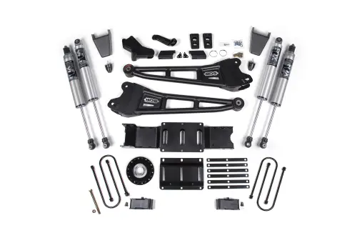 BDS Suspension - BDS2168PPS | BDS Suspension 4 Inch Extended Travel Lift Kit With Radius Arm For Ram 3500 4WD Diesel | Coilover / Rubber Bump Stop | Rear 2 Inch Lift Block Kit With Overload | Fox 2.5 Performance Series HTO Shocks