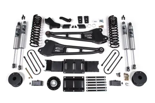 BDS Suspension - BDS2169PS | BDS Suspension 4 Inch Extended Travel Lift Kit With Radius Arm For Ram 3500 4WD Diesel | Coil Spring / Bump Stop Extension | Rear 3 Inch Lift Block Kit With OE Air Assist | Fox 2.5 Performance Series HTO Shocks
