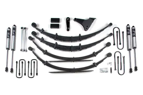 BDS Suspension - BDS311FS | BDS Suspension 6 Inch Lift Kit For Ford F-250 / F-350 Super Duty 4WD | Square Front U-Bolt Type Prior To 2-28-99 | Rear Lift Leaf Springs | Fox 2.0 Performance Series Shocks