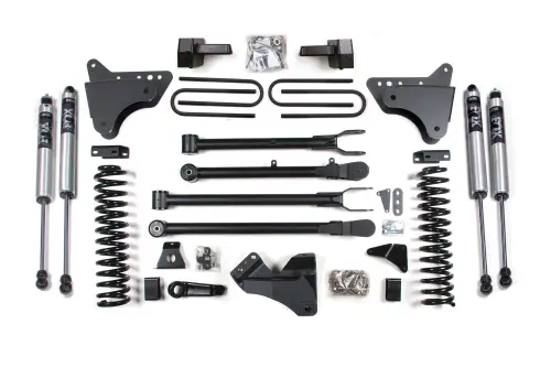 BDS Suspension - BDS330FS | BDS Suspension 4 Inch Lift Kit With 4-link For Ford F-250 / F-350 Super Duty 4WD Gas | Rear Lift Block Kit With Factory Overload | Fox 2.0 Performance Series Shocks