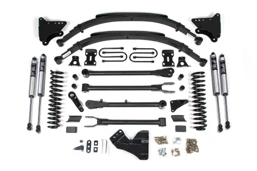 BDS Suspension - BDS332FS | BDS Suspension 4 Inch Lift Kit With 4-link For Ford F-250 / F-350 Super Duty 4WD Gas | Rear Leaf Springs | Fox 2.0 Performance Series Shocks