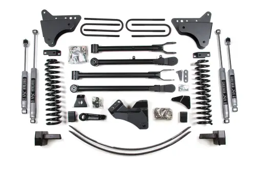 BDS Suspension - BDS339H | BDS Suspension 6 Inch Lift Kit With 4-Link For Ford F-250 / F-350 Super Duty 4WD Gas | Rear Lift 3 Inch Block Kit & Add-A-Leaf Without Overload | NX2 Nitro Series Shocks