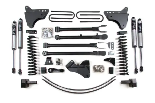 BDS Suspension - BDS340FS | BDS Suspension 6 Inch Lift Kit With 4-Link For Ford F-250 / F-350 Super Duty 4WD Gas | Rear Lift 3 Inch Block Kit & Add-A-Leaf With Overload | Fox 2.0 Performance Series Shocks