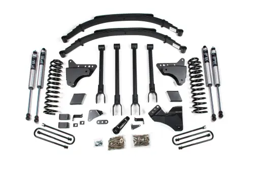 BDS Suspension - BDS342FS | BDS Suspension 6 Inch Lift Kit With 4-Link For Ford F-250 / F-350 Super Duty 4WD Gas | Rear Leaf Springs | Fox 2.0 Performance Series Shocks