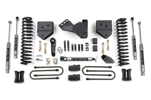 BDS Suspension - BDS343H | BDS Suspension 4 Inch Lift Kit For Ford F-250 / F-350 Super Duty 4WD Diesel | Rear Lift Block Kit Without Factory Overload | NX2 Nitro Series Shocks