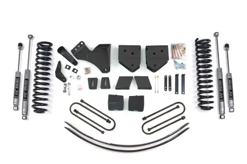 BDS Suspension - BDS354H | BDS Suspension 6 Inch Lift Kit For Ford F-250 / F-350 Super Duty 4WD Diesel | Rear Lift 3 Inch Block Kit & Add-A-Leaf With Overload | NX2 Nitro Series Shocks