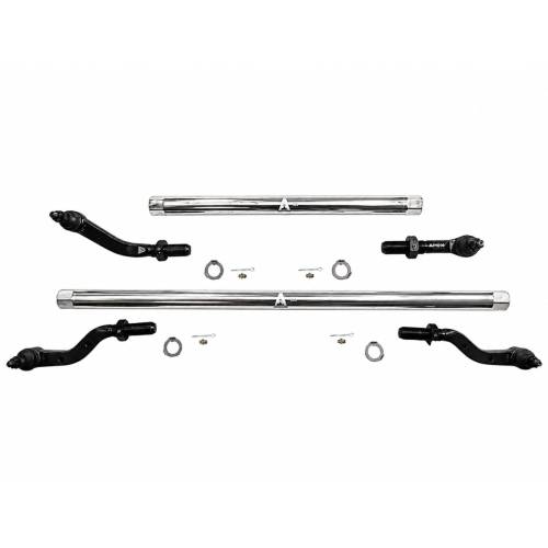 Apex Chassis - KIT125 | Apex Chassis Steering Kit 2.5 ton Tie Rod & Drag Link / DANA 44 / No Flip 4.5" Or Less For Jeep Wrangler / Gladiator 2018+ | Polished Aluminum