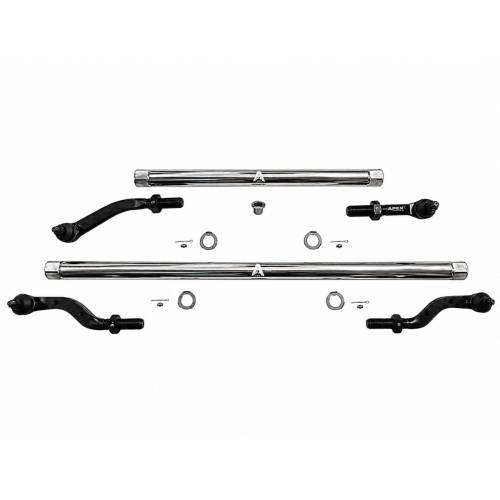 Apex Chassis - KIT140 | Apex Chassis Steering Kit 2.5 ton Flip Kit 3" Or More For Jeep Wrangler JK | 2007-2018 | Polished  Aluminum