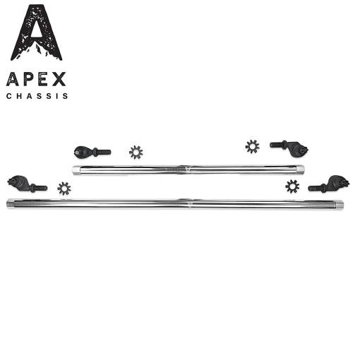 Apex Chassis - KIT155 | Apex Chassis Steering Kit 1 ton No Flip 3" Or Less For Jeep Wrangler JK | 2007-2018 | Polished Aluminum