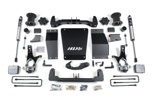 BDS Suspension - BDS706FS | BDS Suspension 6.5 Inch Lift Kit For Chevrolet Silverado / GMC Sierra 1500 4WD | Rear Lift 4 Inch Block Kit | Cast Steel Factory Control Arm | Fox 2.0 Performance Series Shocks