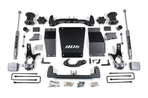 BDS Suspension - BDS708H | BDS Suspension 6.5 Inch Lift Kit For Chevrolet Silverado / GMC Sierra 1500 4WD | Rear Lift 4 Inch Block Kit | Aluminum / Stamped Steel Factory Control Arm | NX2 Nitro Series Shocks