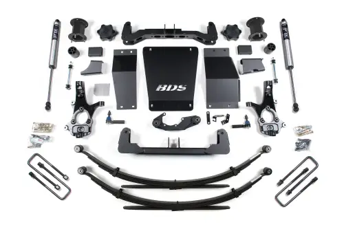 BDS Suspension - BDS709FS | BDS Suspension 6.5 Inch Lift Kit For Chevrolet Silverado / GMC Sierra 1500 4WD | Rear Leaf Springs | Aluminum / Stamped Steel Factory Control Arm | Fox 2.0 Performance Series Shocks